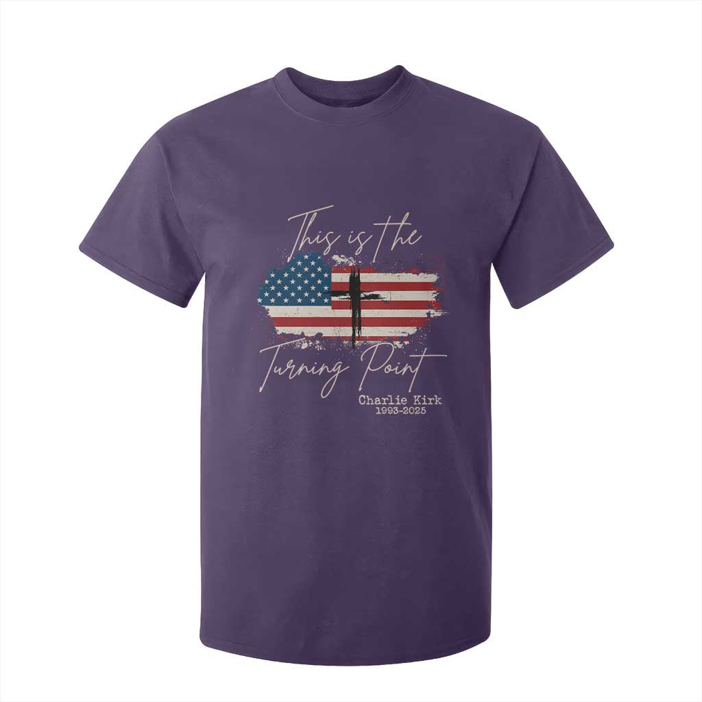 This is The Turning Point Memorial T Shirt For Kid Tribute to A True Patriot Christian Faith American Flag TS02 Purple Print Your Wear