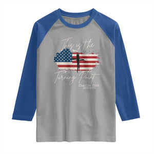 This is The Turning Point Memorial Raglan Shirt Tribute to A True Patriot Christian Faith American Flag TS02 Sport Gray Royal Print Your Wear