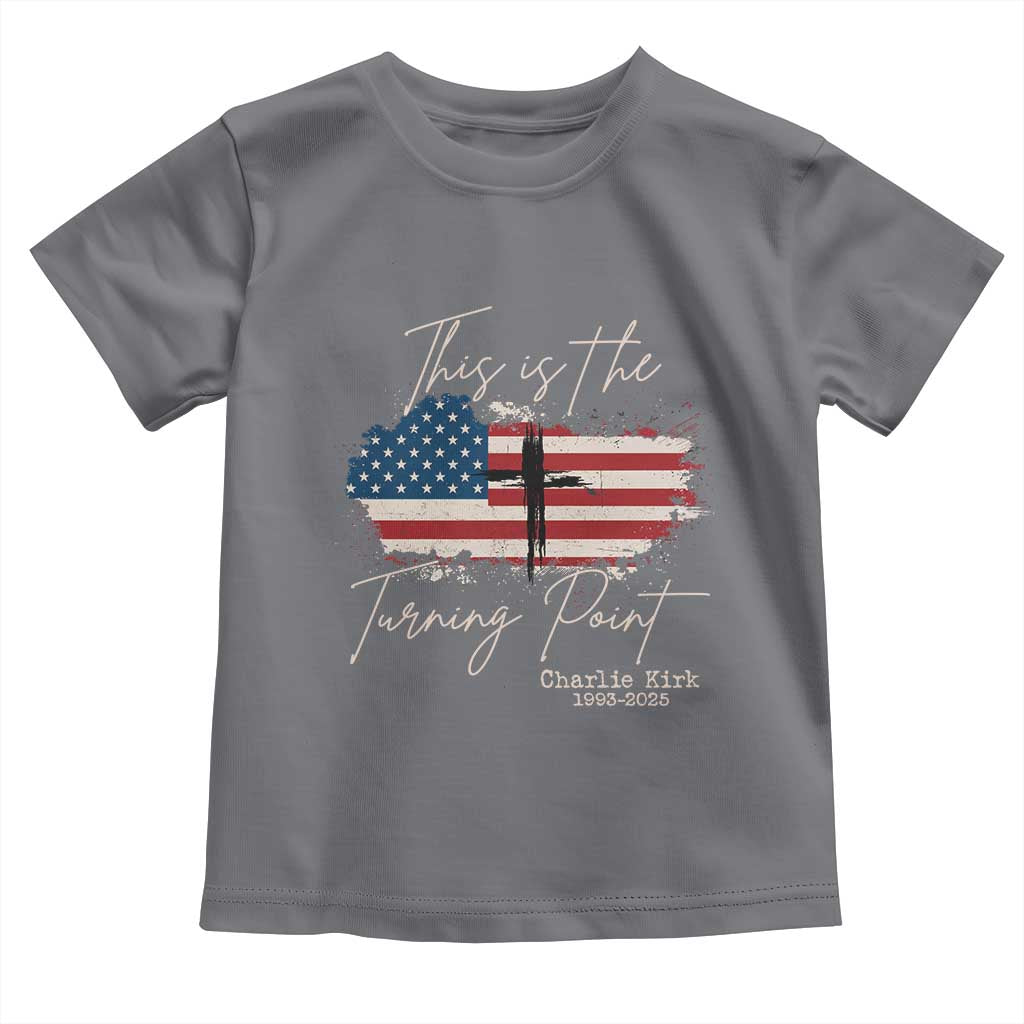 This is The Turning Point Memorial Toddler T Shirt Tribute to A True Patriot Christian Faith American Flag TS02 Charcoal Print Your Wear