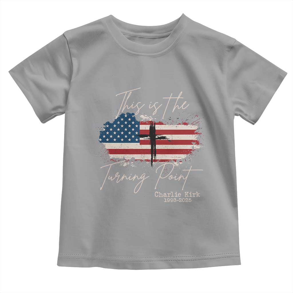 This is The Turning Point Memorial Toddler T Shirt Tribute to A True Patriot Christian Faith American Flag TS02 Sport Gray Print Your Wear