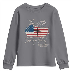 This is The Turning Point Memorial Youth Sweatshirt Tribute to A True Patriot Christian Faith American Flag TS02 Charcoal Print Your Wear