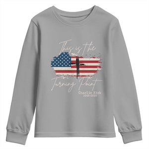 This is The Turning Point Memorial Youth Sweatshirt Tribute to A True Patriot Christian Faith American Flag TS02 Sport Gray Print Your Wear