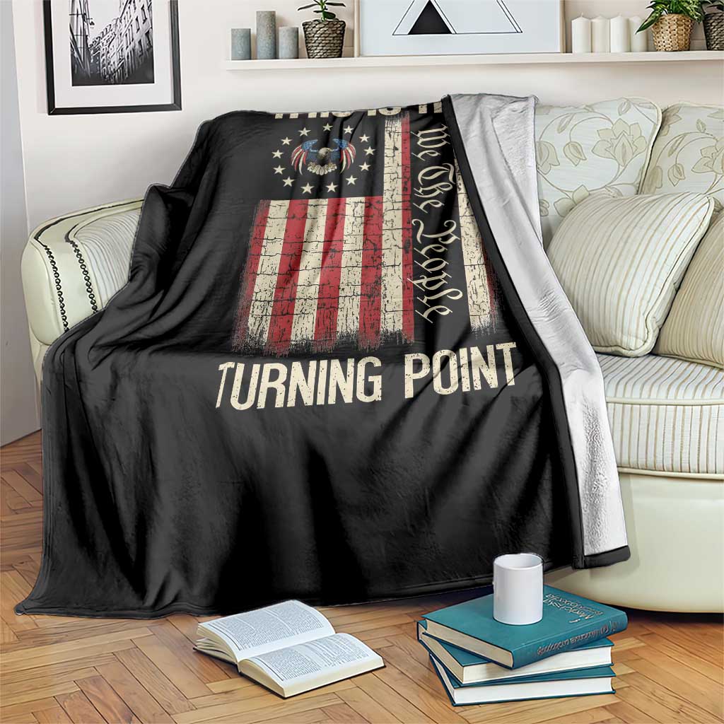 We the People Turning Point Throw Blanket Vintage American Flag and Freedom Patriotic Eagle TS02 Print Your Wear