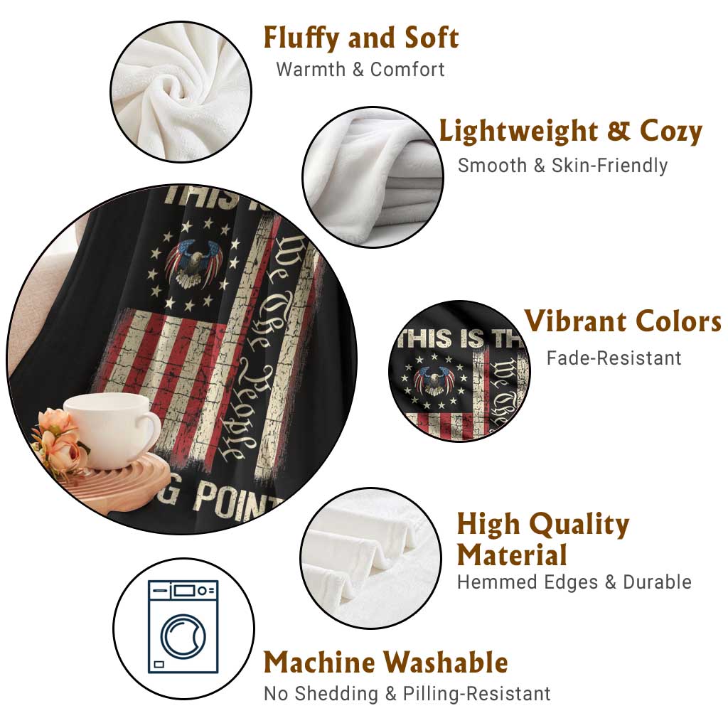 We the People Turning Point Throw Blanket Vintage American Flag and Freedom Patriotic Eagle TS02 Print Your Wear