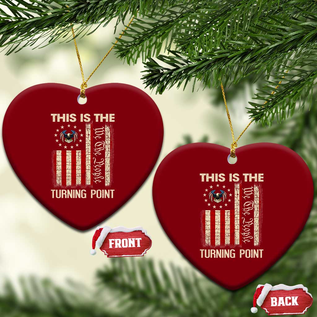 We the People Turning Point Ceramic Ornament Vintage American Flag and Freedom Patriotic Eagle TS02 Print Your Wear