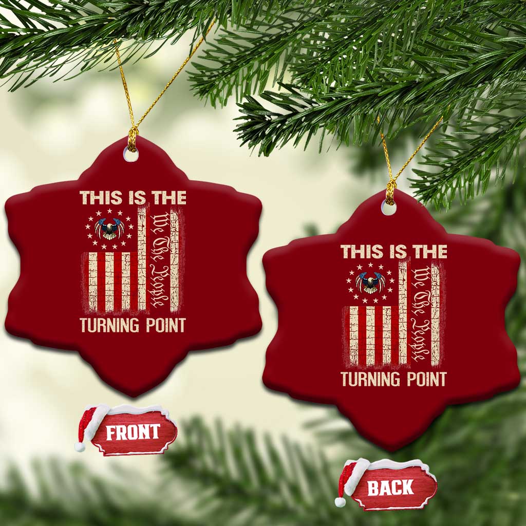 We the People Turning Point Ceramic Ornament Vintage American Flag and Freedom Patriotic Eagle TS02 Print Your Wear