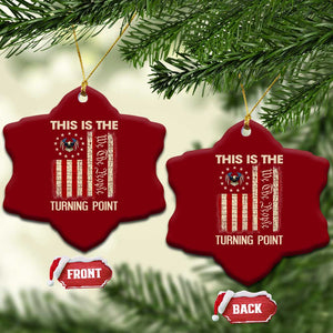 We the People Turning Point Ceramic Ornament Vintage American Flag and Freedom Patriotic Eagle TS02 Print Your Wear
