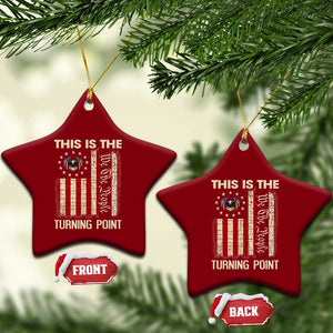 We the People Turning Point Ceramic Ornament Vintage American Flag and Freedom Patriotic Eagle TS02 Print Your Wear