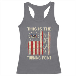 We the People Turning Point Racerback Tank Top Vintage American Flag and Freedom Patriotic Eagle TS02 Charcoal Print Your Wear