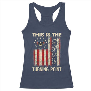 We the People Turning Point Racerback Tank Top Vintage American Flag and Freedom Patriotic Eagle TS02 Navy Print Your Wear
