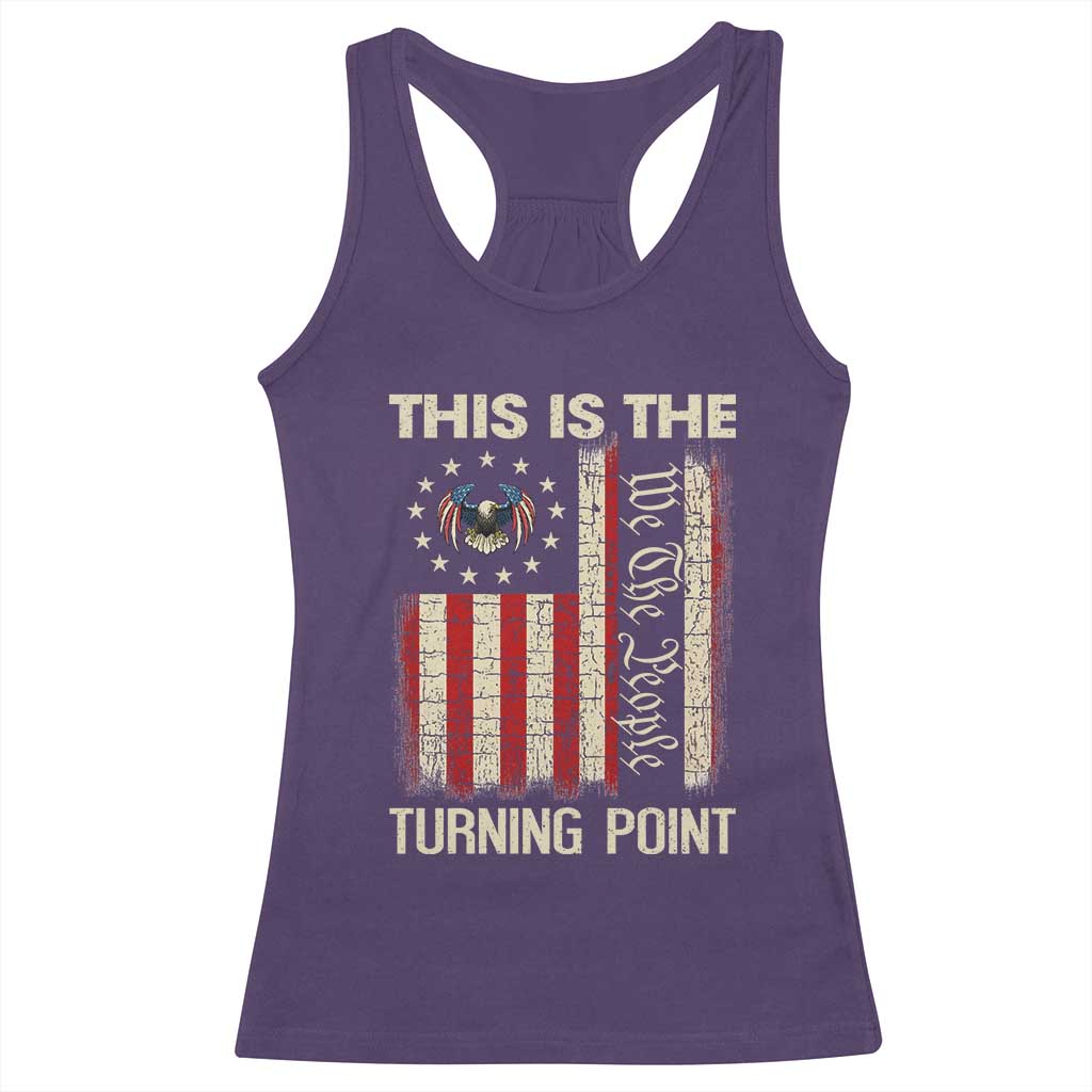 We the People Turning Point Racerback Tank Top Vintage American Flag and Freedom Patriotic Eagle TS02 Purple Print Your Wear