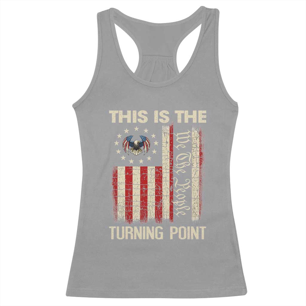 We the People Turning Point Racerback Tank Top Vintage American Flag and Freedom Patriotic Eagle TS02 Sport Gray Print Your Wear
