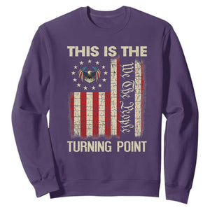 We the People Turning Point Sweatshirt Vintage American Flag and Freedom Patriotic Eagle TS02 Purple Print Your Wear