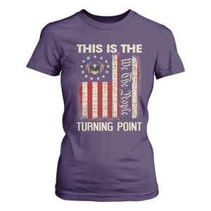 We the People Turning Point T Shirt For Women Vintage American Flag and Freedom Patriotic Eagle TS02 Purple Print Your Wear