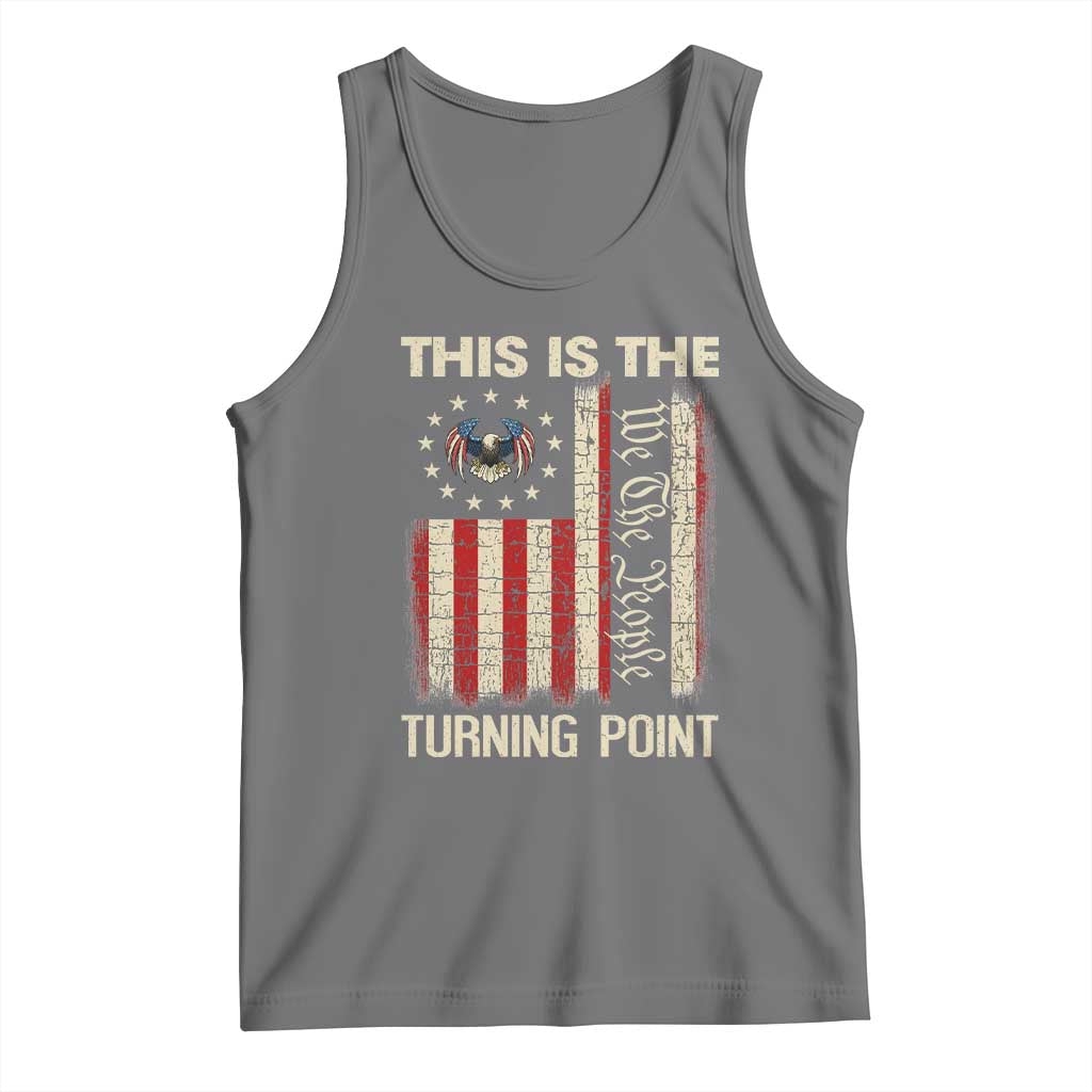 We the People Turning Point Tank Top Vintage American Flag and Freedom Patriotic Eagle TS02 Black Heather Print Your Wear