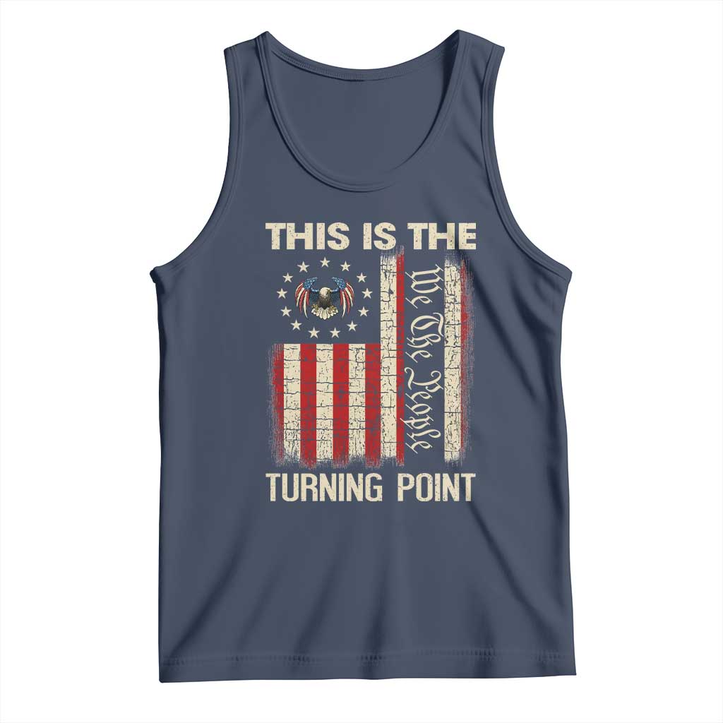 We the People Turning Point Tank Top Vintage American Flag and Freedom Patriotic Eagle TS02 Navy Print Your Wear