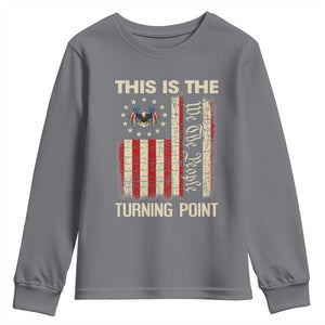 We the People Turning Point Youth Sweatshirt Vintage American Flag and Freedom Patriotic Eagle TS02 Charcoal Print Your Wear