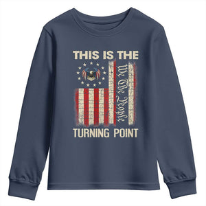 We the People Turning Point Youth Sweatshirt Vintage American Flag and Freedom Patriotic Eagle TS02 Navy Print Your Wear
