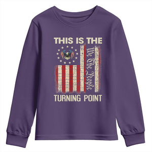 We the People Turning Point Youth Sweatshirt Vintage American Flag and Freedom Patriotic Eagle TS02 Purple Print Your Wear