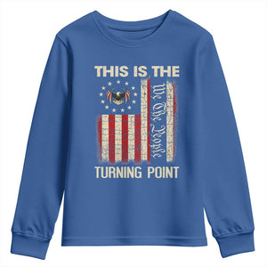 We the People Turning Point Youth Sweatshirt Vintage American Flag and Freedom Patriotic Eagle TS02 Royal Blue Print Your Wear