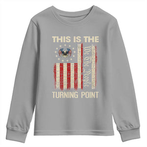 We the People Turning Point Youth Sweatshirt Vintage American Flag and Freedom Patriotic Eagle TS02 Sport Gray Print Your Wear