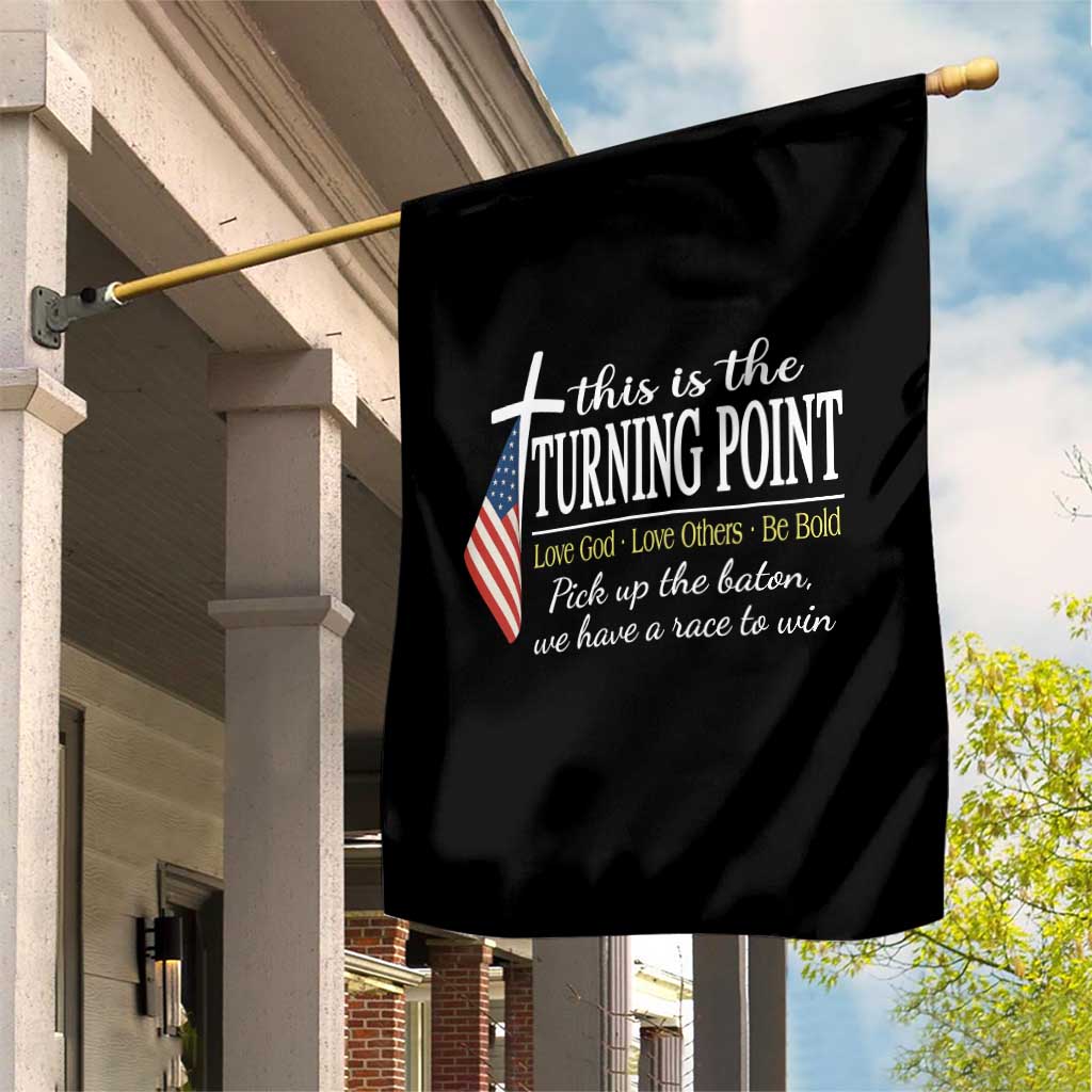 Faith Fueled Turning Point Garden Flag Christian Patriot Cross and American Flag TS02 Print Your Wear