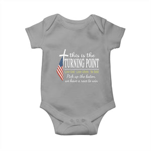 Faith Fueled Turning Point Baby Onesie Christian Patriot Cross and American Flag TS02 Sport Gray Print Your Wear