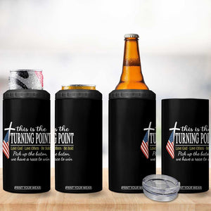 Faith Fueled Turning Point 4 in 1 Can Cooler Tumbler Christian Patriot Cross and American Flag TS02 Print Your Wear