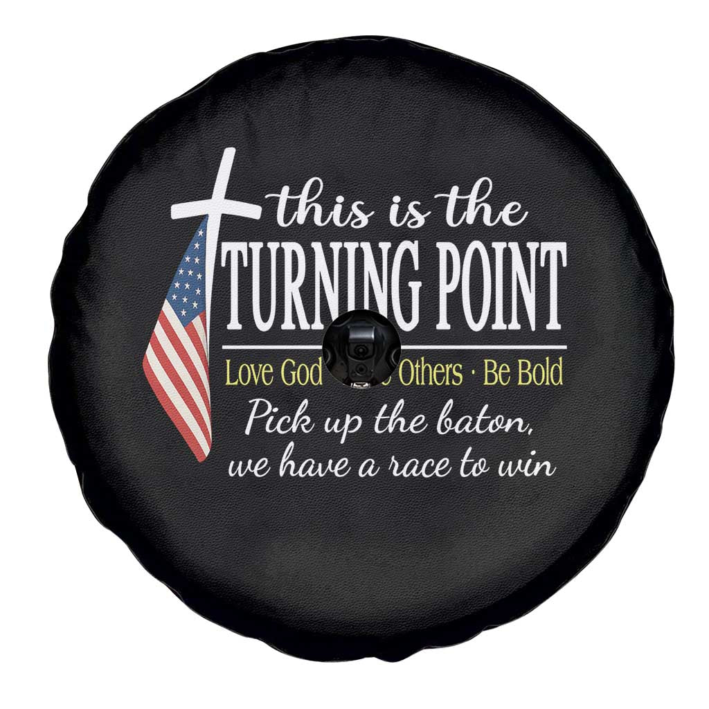 Faith Fueled Turning Point Spare Tire Cover Christian Patriot Cross and American Flag TS02 Print Your Wear