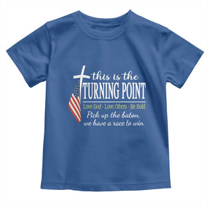 Faith Fueled Turning Point Toddler T Shirt Christian Patriot Cross and American Flag TS02 Royal Blue Print Your Wear