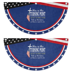 Faith Fueled Turning Point Patriotic Fan Flag Christian Patriot Cross and American Flag