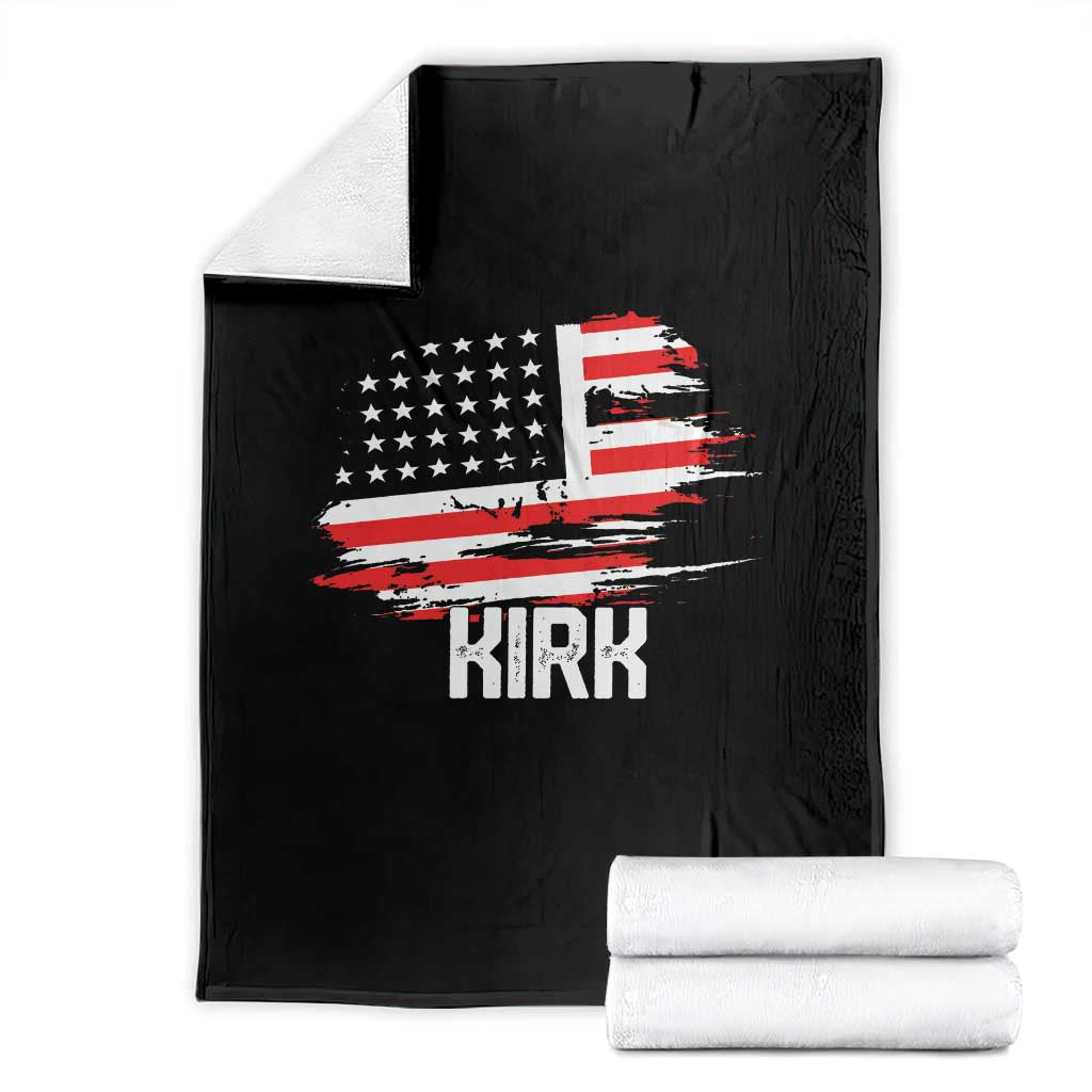 American Flag Kirk Throw Blanket Distressed Patriotic Team Charlie Tribute TS02 Black Print Your Wear