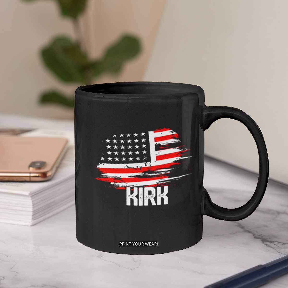 American Flag Kirk Coffee Mug Distressed Patriotic Team Charlie Tribute TS02 Print Your Wear