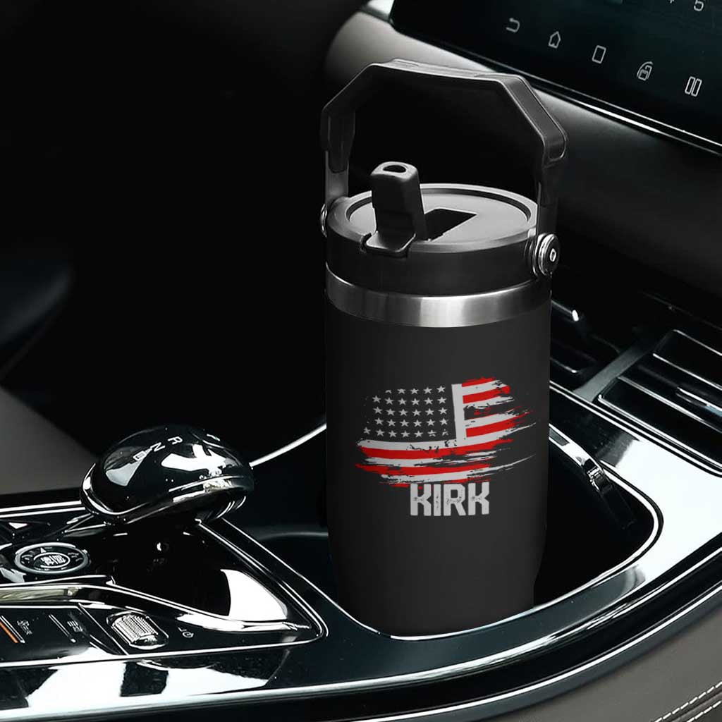 American Flag Kirk Flip Straw Tumbler Distressed Patriotic Team Charlie Tribute TS02 Print Your Wear