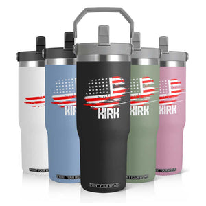 American Flag Kirk Flip Straw Tumbler Distressed Patriotic Team Charlie Tribute TS02 Print Your Wear