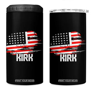 American Flag Kirk 4 in 1 Can Cooler Tumbler Distressed Patriotic Team Charlie Tribute TS02 One Size: 16 oz Black Print Your Wear