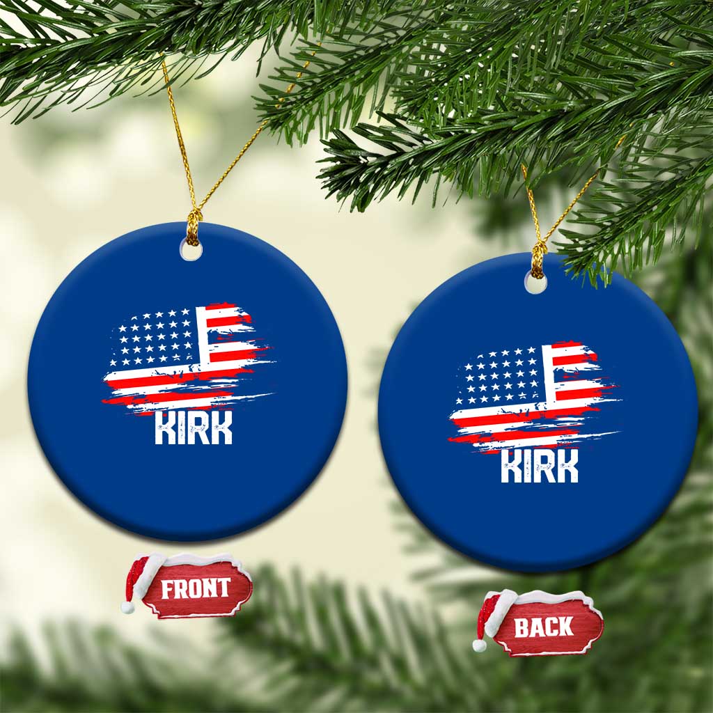 American Flag Kirk Ceramic Ornament Distressed Patriotic Team Charlie Tribute TS02 1pc Blue Print Your Wear