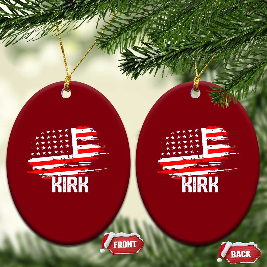 American Flag Kirk Ceramic Ornament Distressed Patriotic Team Charlie Tribute TS02 Print Your Wear