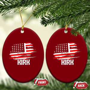 American Flag Kirk Ceramic Ornament Distressed Patriotic Team Charlie Tribute TS02 Print Your Wear