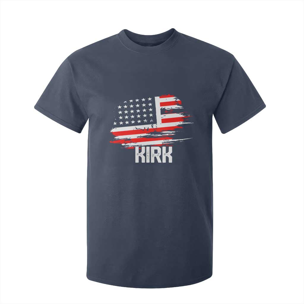 American Flag Kirk T Shirt For Kid Distressed Patriotic Team Charlie Tribute TS02 Navy Print Your Wear