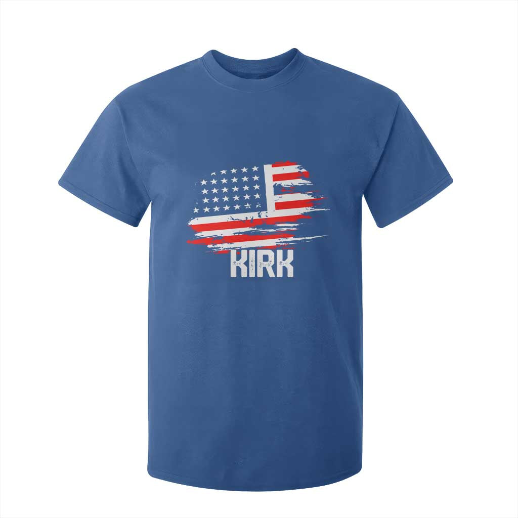 American Flag Kirk T Shirt For Kid Distressed Patriotic Team Charlie Tribute TS02 Royal Blue Print Your Wear