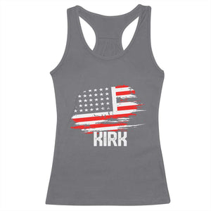 American Flag Kirk Racerback Tank Top Distressed Patriotic Team Charlie Tribute TS02 Charcoal Print Your Wear