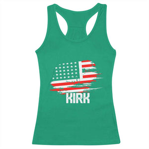 American Flag Kirk Racerback Tank Top Distressed Patriotic Team Charlie Tribute TS02 Irish Green Print Your Wear