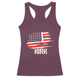 American Flag Kirk Racerback Tank Top Distressed Patriotic Team Charlie Tribute TS02 Maroon Print Your Wear