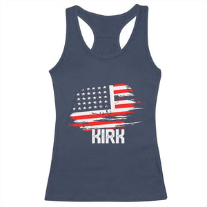 American Flag Kirk Racerback Tank Top Distressed Patriotic Team Charlie Tribute TS02 Navy Print Your Wear