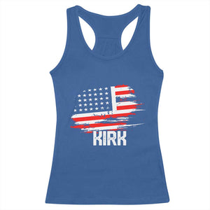 American Flag Kirk Racerback Tank Top Distressed Patriotic Team Charlie Tribute TS02 Royal Blue Print Your Wear