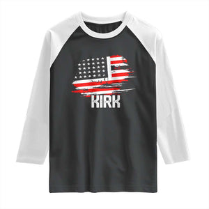 American Flag Kirk Raglan Shirt Distressed Patriotic Team Charlie Tribute TS02 Black White Print Your Wear