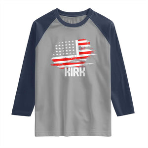 American Flag Kirk Raglan Shirt Distressed Patriotic Team Charlie Tribute TS02 Sport Gray Navy Print Your Wear