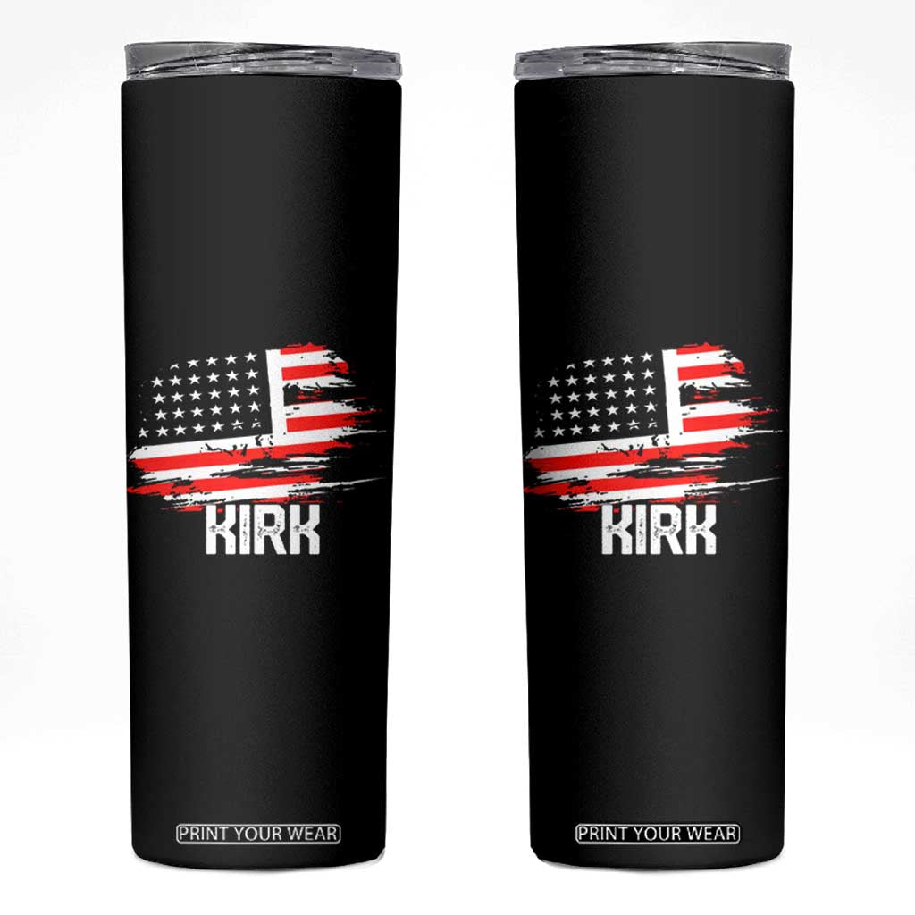American Flag Kirk Skinny Tumbler Distressed Patriotic Team Charlie Tribute TS02 Black Print Your Wear