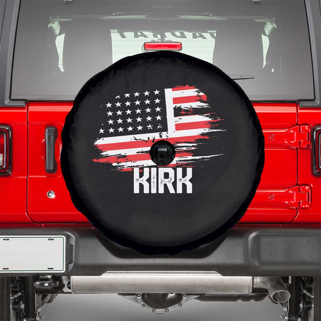 American Flag Kirk Spare Tire Cover Distressed Patriotic Team Charlie Tribute TS02 Black Print Your Wear